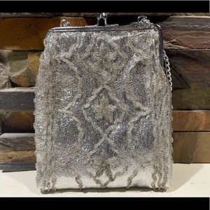 Vintage Women’s silver beaded evening bag